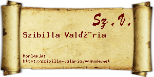 Szibilla Valéria névjegykártya